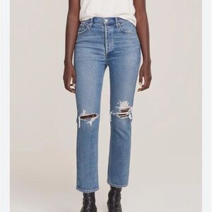 AGOLDE RILEY HI RISE STRAIGHT CROP IN WHIPLASH size 28, GUC